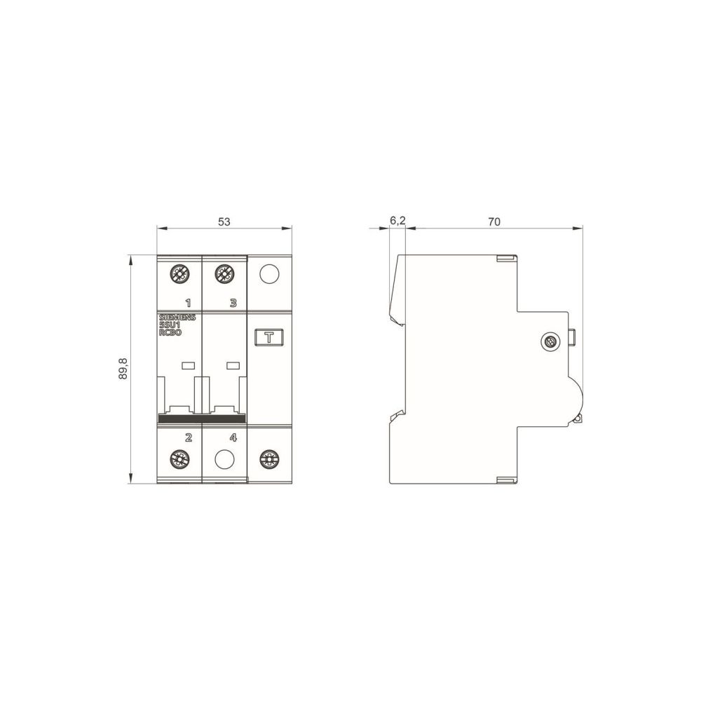 Siemens FI-Leitungsschutzeinrichtung 5SU1324-7FA16 Typ A 16A 30mA 2-polig C-Chara... SIEMENS-5SU13247FA16 4001869305912 (Abb. 3)