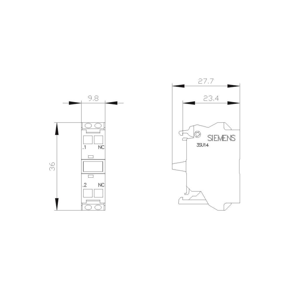 Siemens Kontaktmodul 3SU1400-1AA10-3CA0 mit 1 Öffner Federzuganschluss Frontb... SIEMENS-3SU14001AA103CA0 4011209950900 (Abb. 4)