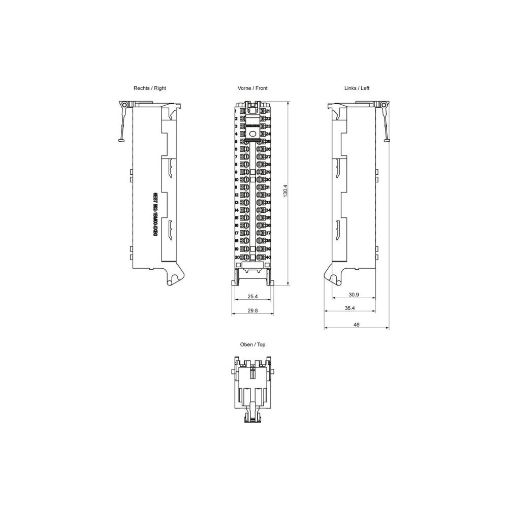 Siemens Frontstecker SIMATIC S7-1500, 40-polig, Push-In Technik, 35mm, 6ES759... SIEMENS-6ES75921BM000XB0 4025515080992 (Abb. 2)