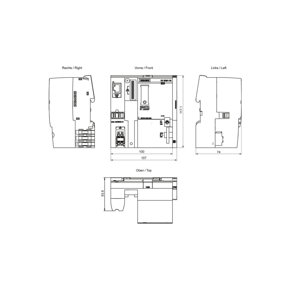 Siemens SIMATIC DP CPU 1510SP-1 PN Zentralbaugruppe 200KB Programm 1MB Daten ... SIEMENS-6ES75101DK030AB0 4047623412717 (Abb. 5)