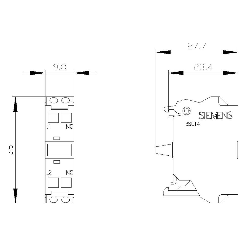 Siemens Kontaktmodul 3SU1400-1AA10-3CA0 mit 1 Öffner Federzuganschluss Frontb... SIEMENS-3SU14001AA103CA0 4011209950900 (Abb. 8)