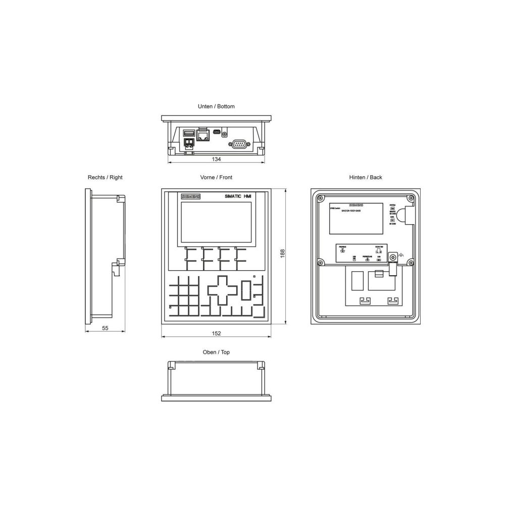 Siemens SIMATIC KP400 Comfort Panel 4,3" TFT 480x272 Pixel 8 Funktionstasten ... SIEMENS-6AV21241DC010AX0 4025515078982 (Abb. 2)