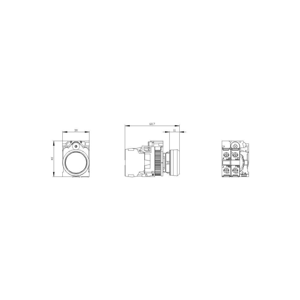 Siemens Leuchtdrucktaster 3SU11020AB401BA0 tastend 22,3mm 24V Grün Kunststoff... SIEMENS-3SU11020AB401BA0 4011209957176 (Abb. 2)