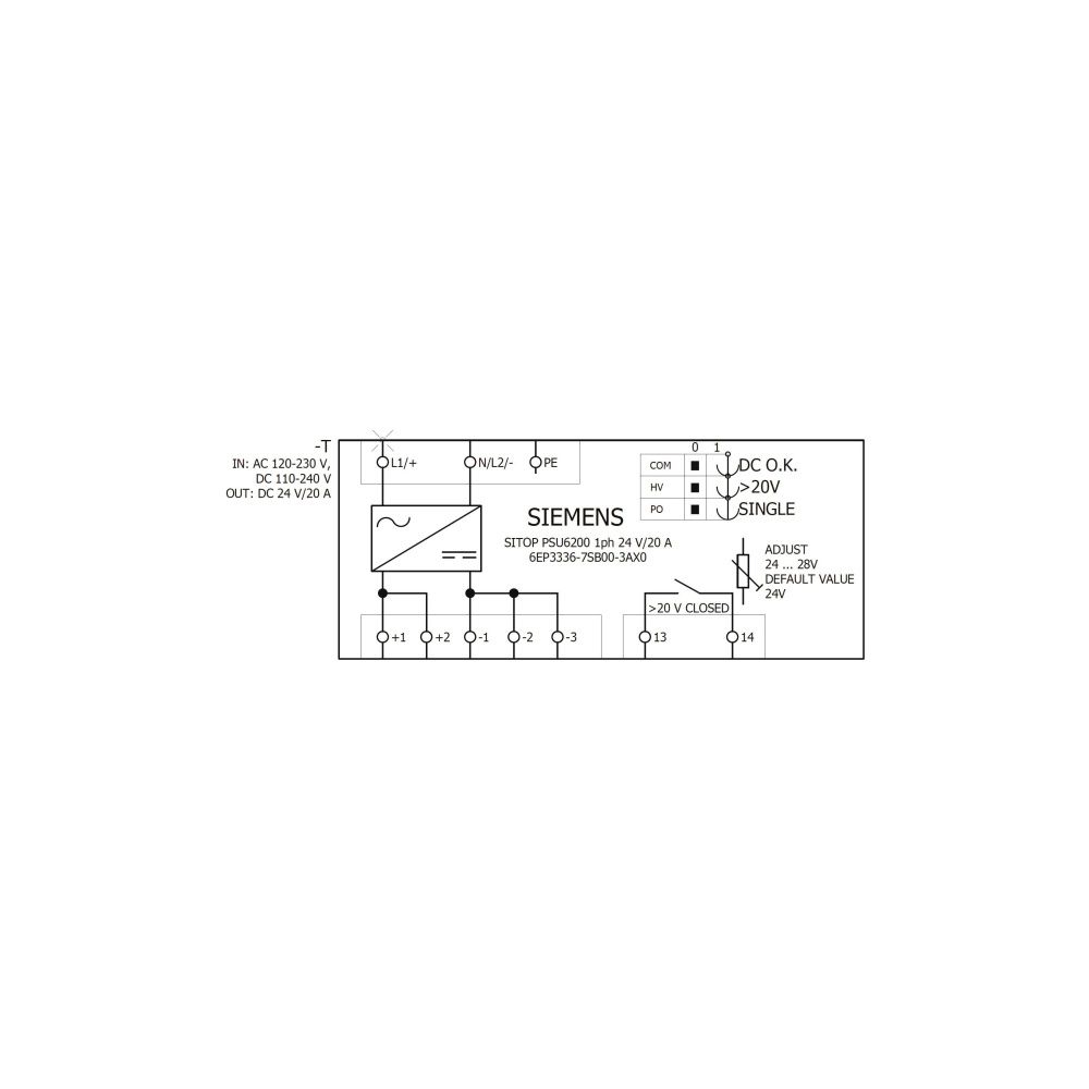 Siemens SITOP PSU6200 Netzgerät 24V 20A 480W 70x135x155mm IP20 6EP3336-7SB00-... SIEMENS-6EP33367SB003AX0 4025515155218 (Abb. 5)