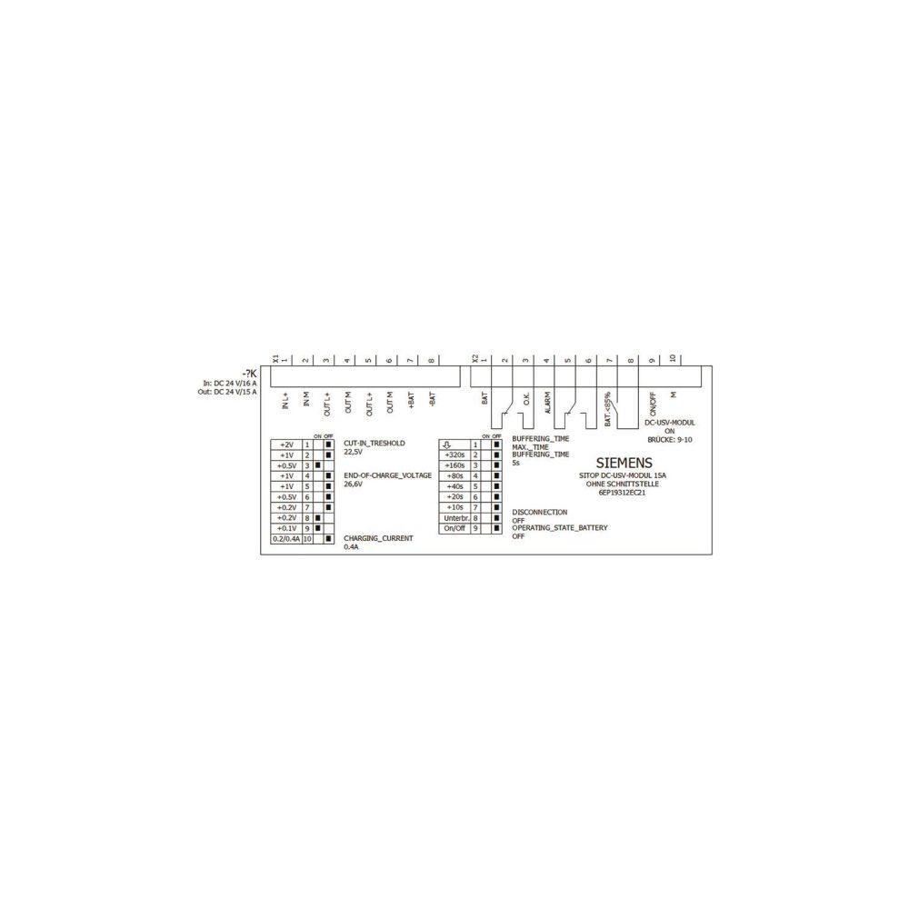 Siemens SITOP DC-USV-Modul 15A 360W 19-28,5V DC 125x50x125mm 6EP19312EC21... SIEMENS-6EP19312EC21 4025515151043 (Abb. 3)