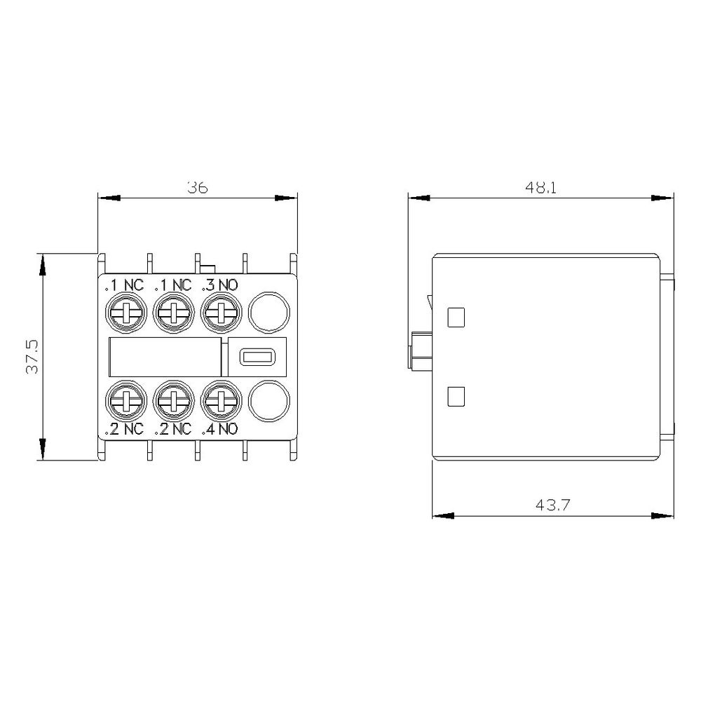 Siemens Hilfsschalterblock 3RH29111HA12 1 Schließer 2 Öffner Baugröße S00-S3 Schr... SIEMENS-3RH29111HA12 4011209829367 (Abb. 7)
