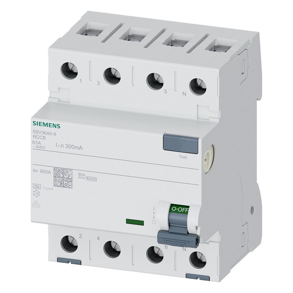 Siemens FI-Schutzschalter 5SV3 63A 300mA Typ A 4-polig 4TE 400V mit Verriegelungsvorr... SIEMENS-5SV36466 4001869427867 (Abb. 9)