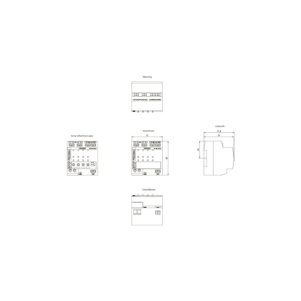 Siemens SITOP PSE200U Selektivitätsmodul 4-kanalig 24VDC 10A Schraubanschluss 80x... SIEMENS-6EP19612BA21 4025515152668 (Abb. 3)