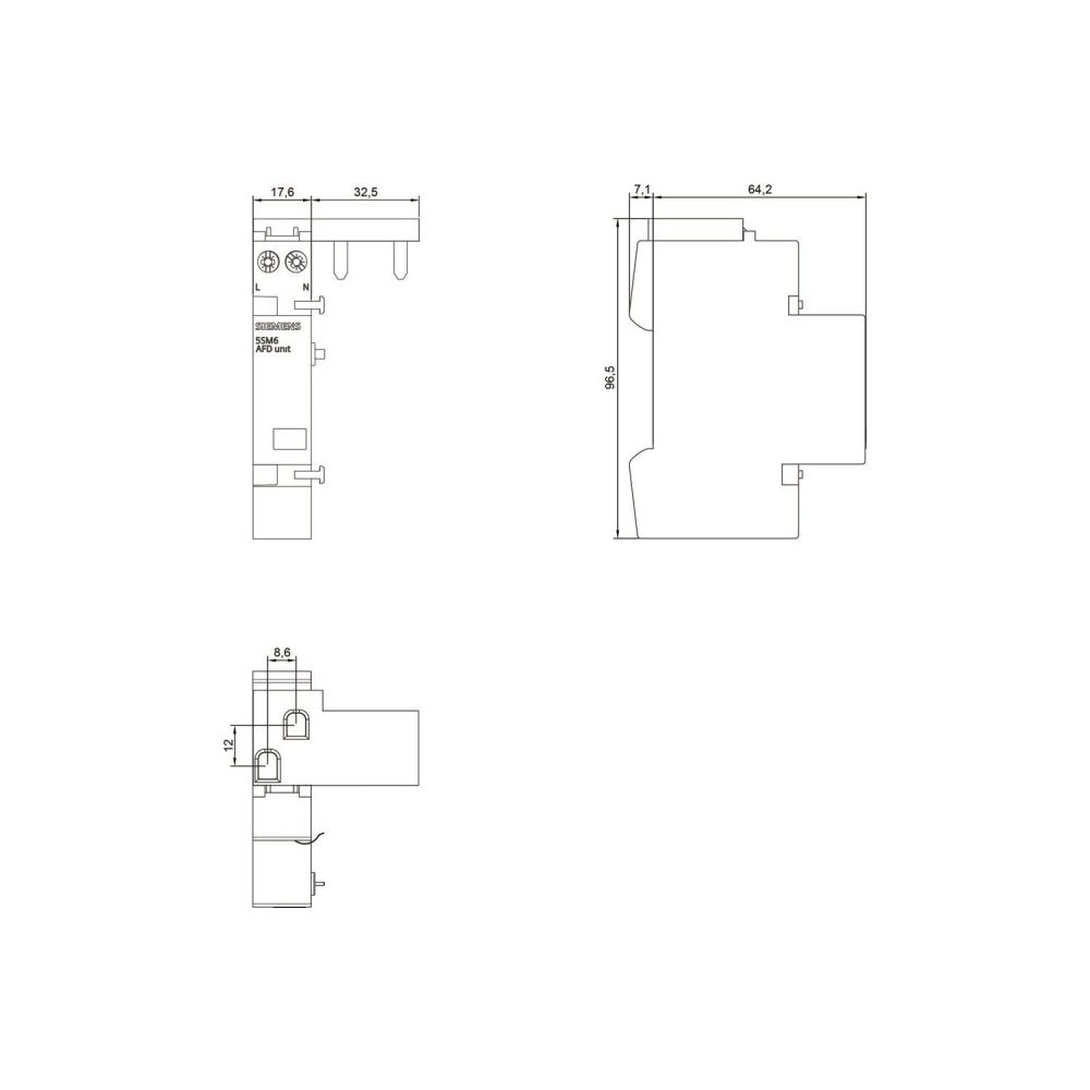 Siemens Brandschutzschalter-Block 16A 230V 1TE IP20 für LS und FI/LS-Schalter 5SM6021... SIEMENS-5SM60212 4001869525792 (Abb. 3)