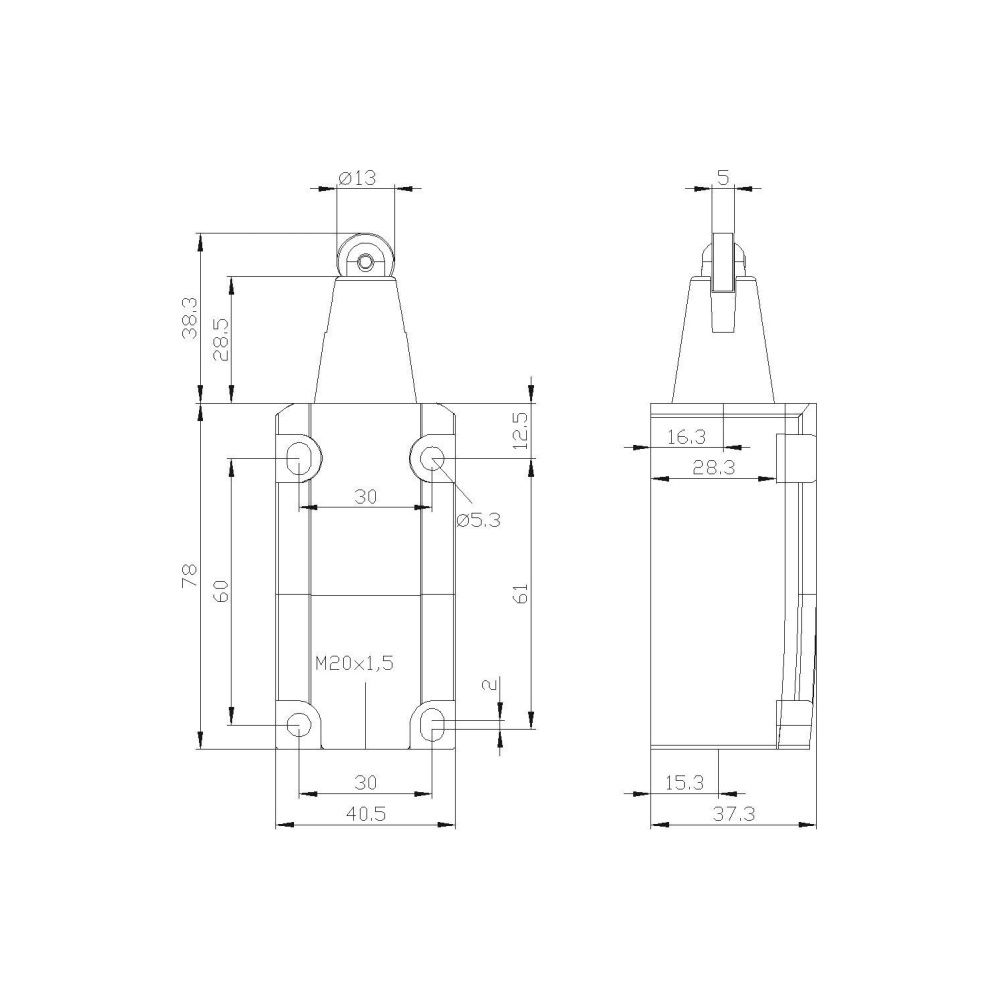 Siemens SIRIUS Positionsschalter 3SE5112-0CD02 Rollenstößel Metall 40mm 1S/1Ö IP6... SIEMENS-3SE51120CD02 4011209692152 (Abb. 2)