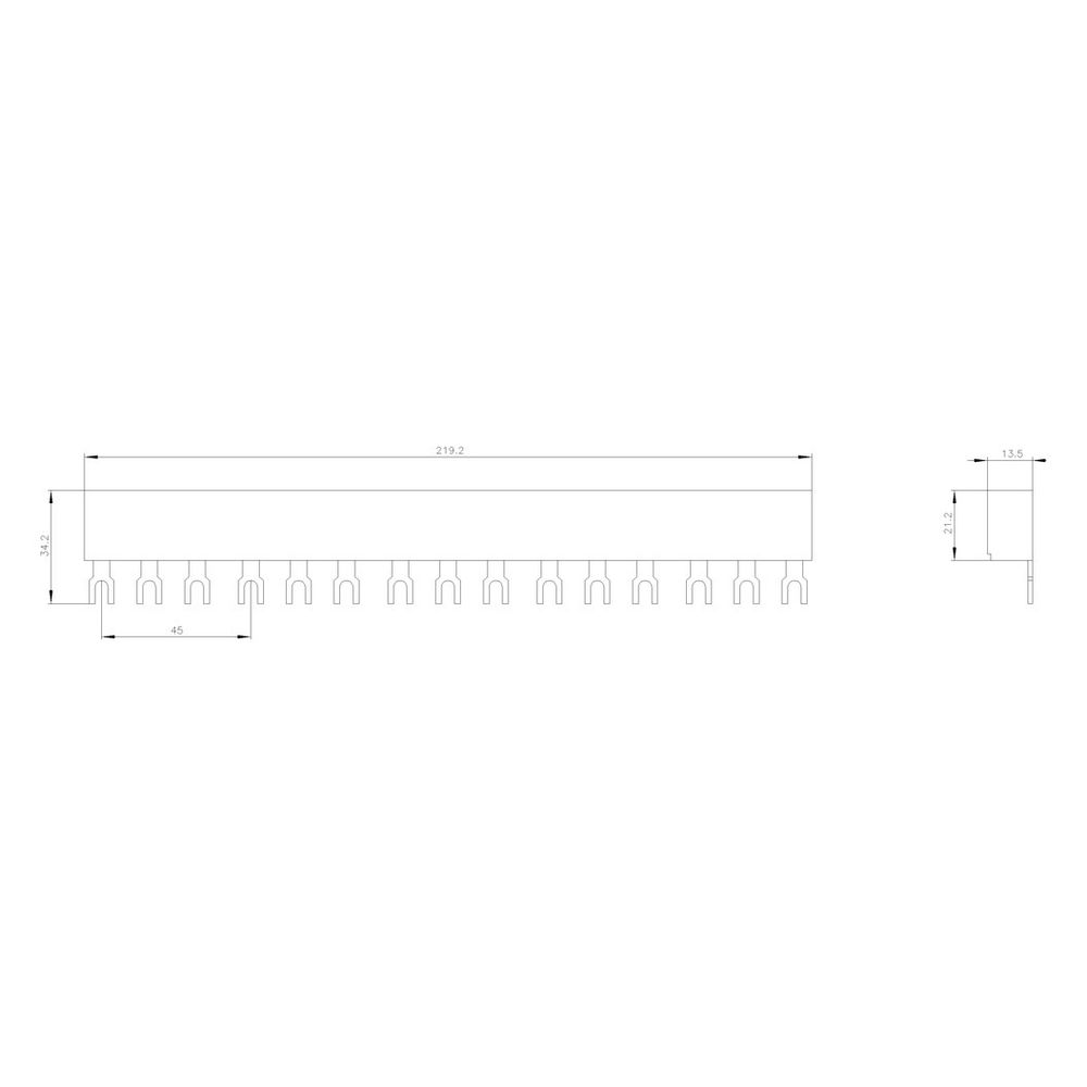 Siemens 3-Phasen-Sammelschiene 3RV19151DB Teilungsabstand 45mm für Leistungsschalte... SIEMENS-3RV19151DB 4011209504646 (Abb. 5)