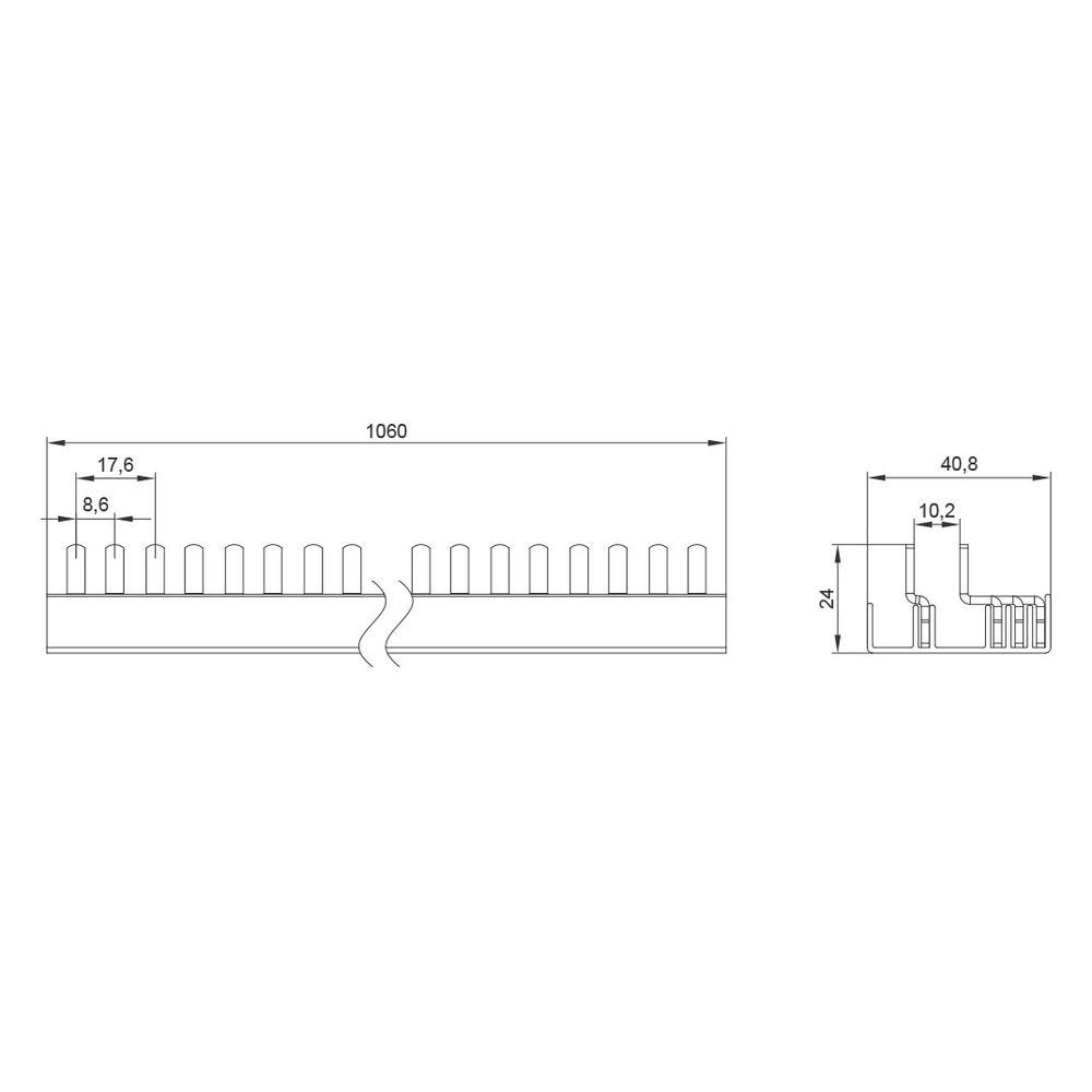 Siemens Stiftsammelschiene 10mm2 3p/N 1.000mm für AFDD-LS 5ST3773-0... SIEMENS-5ST3773-0 4001869566597 (Abb. 3)
