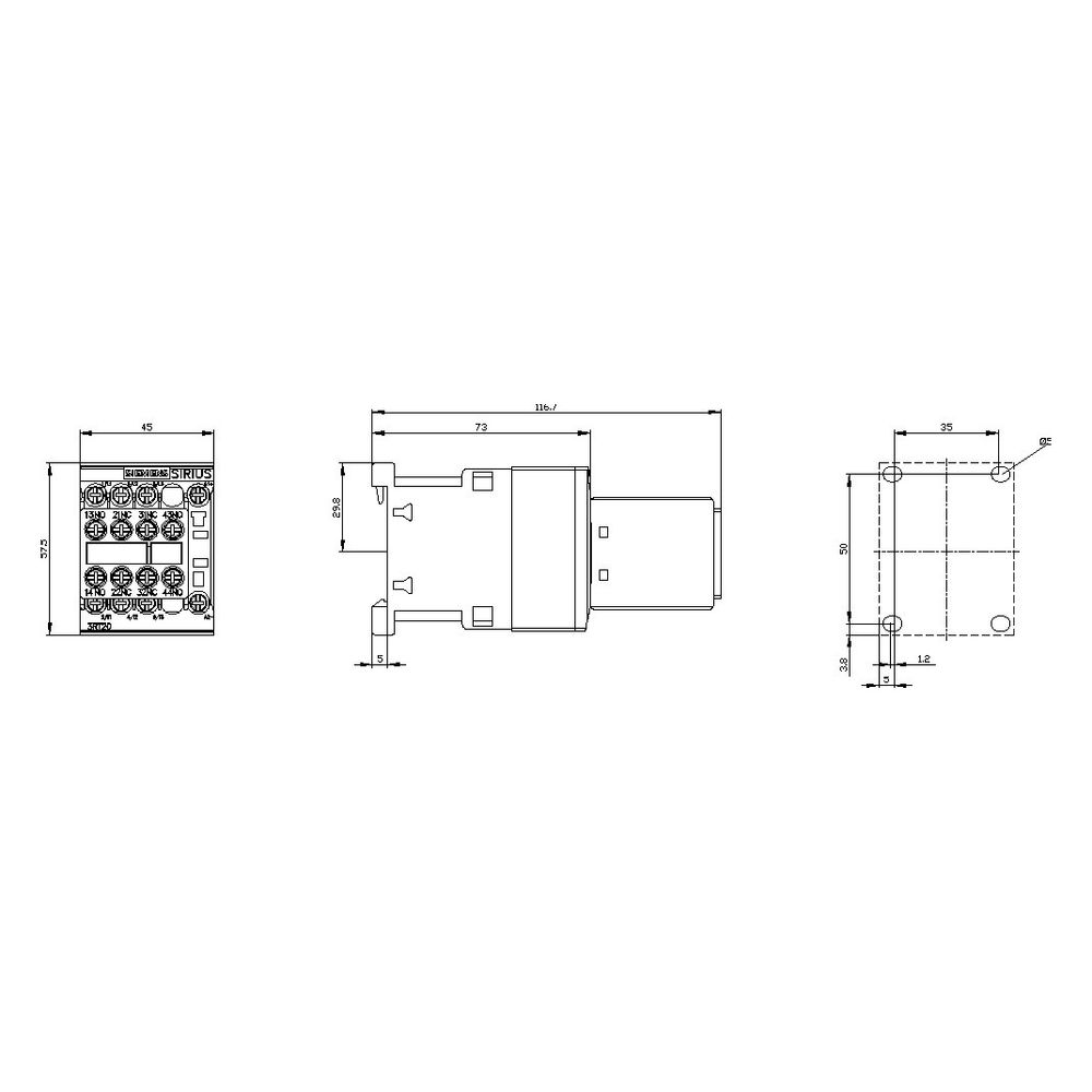Siemens SIRIUS Leistungsschütz 3RT2015-1BB44-3MA0 3kW 24V DC 3-polig 2S+2Ö Sc... SIEMENS-3RT20151BB443MA0 4011209847255 (Abb. 3)