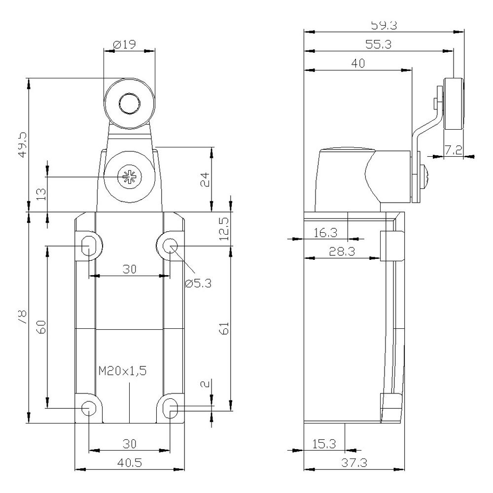 Siemens SIRIUS Positionsschalter 3SE51120CH01 40mm Metallgehäuse 1S/1Ö Sprungscha... SIEMENS-3SE51120CH01 4011209692220 (Abb. 7)