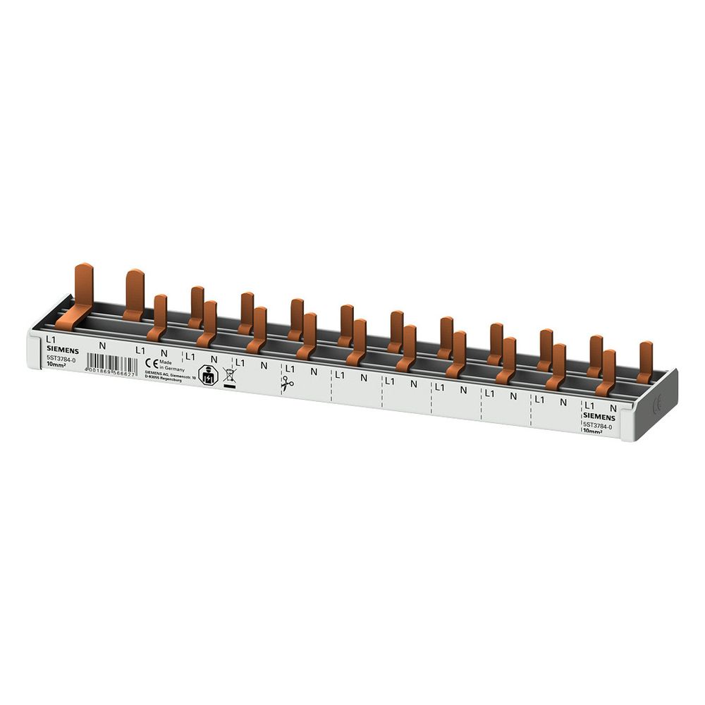 Siemens Stiftsammelschiene 10mm2 2-phasig 12TE für 1x FI 2-polig N-rechts und 10x AF... SIEMENS-5ST3784-0 4001869566627 (Abb. 2)