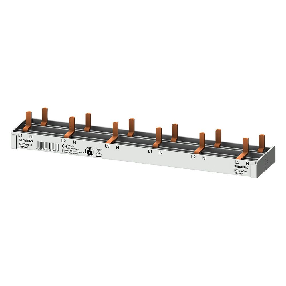 Siemens Stiftsammelschiene 10mm2 3p/N für 6x AFDD und 6x 1p FI/LS 12TE 5ST3675-0... SIEMENS-5ST3675-0 4001869566641 (Abb. 2)