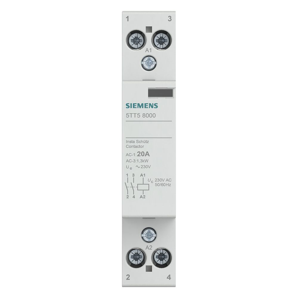 Siemens INSTA-Schütz 5TT5800-0 2 Schließer 230V 20A 1TE IP20 70mm... SIEMENS-5TT58000 4001869343907 (Abb. 3)