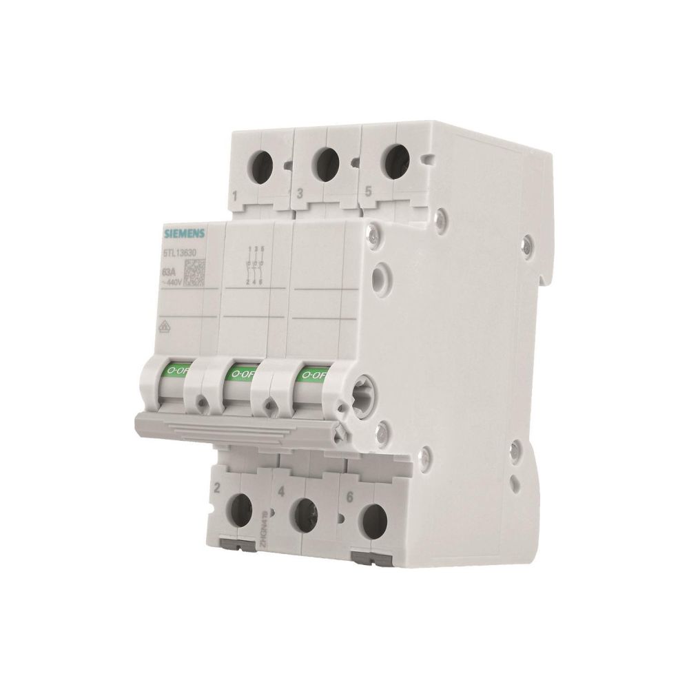 Siemens Ausschalter 5TL1 63A 3-polig 3 TE 440V 3 Schließer Einbautiefe 70mm 5TL13630... SIEMENS-5TL13630 4001869468952 (Abb. 4)