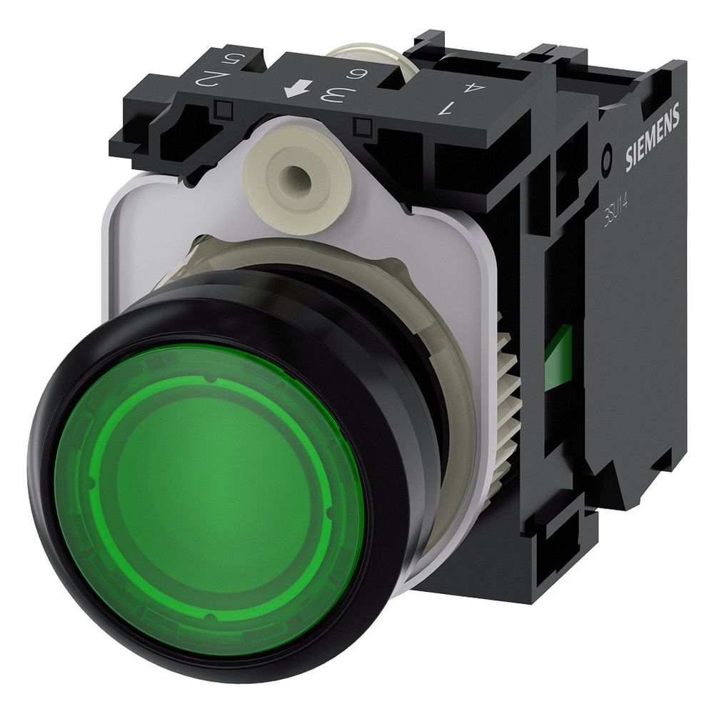 Siemens Leuchtdrucktaster 3SU11020AB401BA0 tastend 22,3mm 24V Grün Kunststoff... SIEMENS-3SU11020AB401BA0 4011209957176 (Abb. 4)