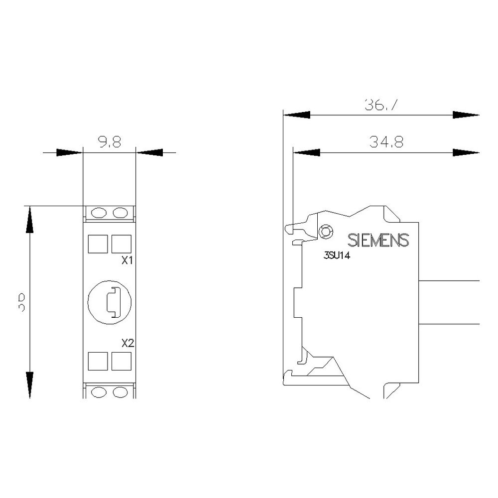 Siemens LED-Modul weiß AC/DC 24V mit Federzuganschluss 3SU1401-2BB60-3AA0... SIEMENS-3SU14012BB603AA0 4011209943025 (Abb. 6)