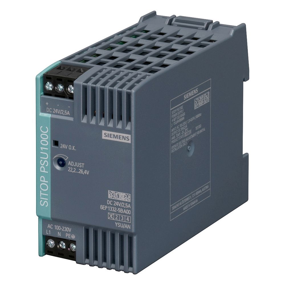 Siemens SITOP PSU100C Stromversorgung 24V 2,5A 60W geregelt Tragschienenmontage I... SIEMENS-6EP13325BA00 4025515152613 (Abb. 5)