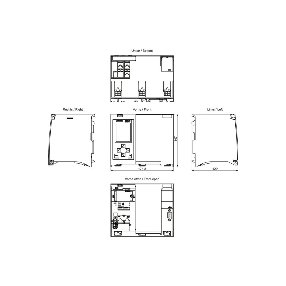 Siemens SIMATIC S7-1500T CPU 1517T-3 PN/DP 175x147x129mm 6ES7517-3TP00-0AB0... SIEMENS-6ES75173TP000AB0 4047623406518 (Abb. 2)