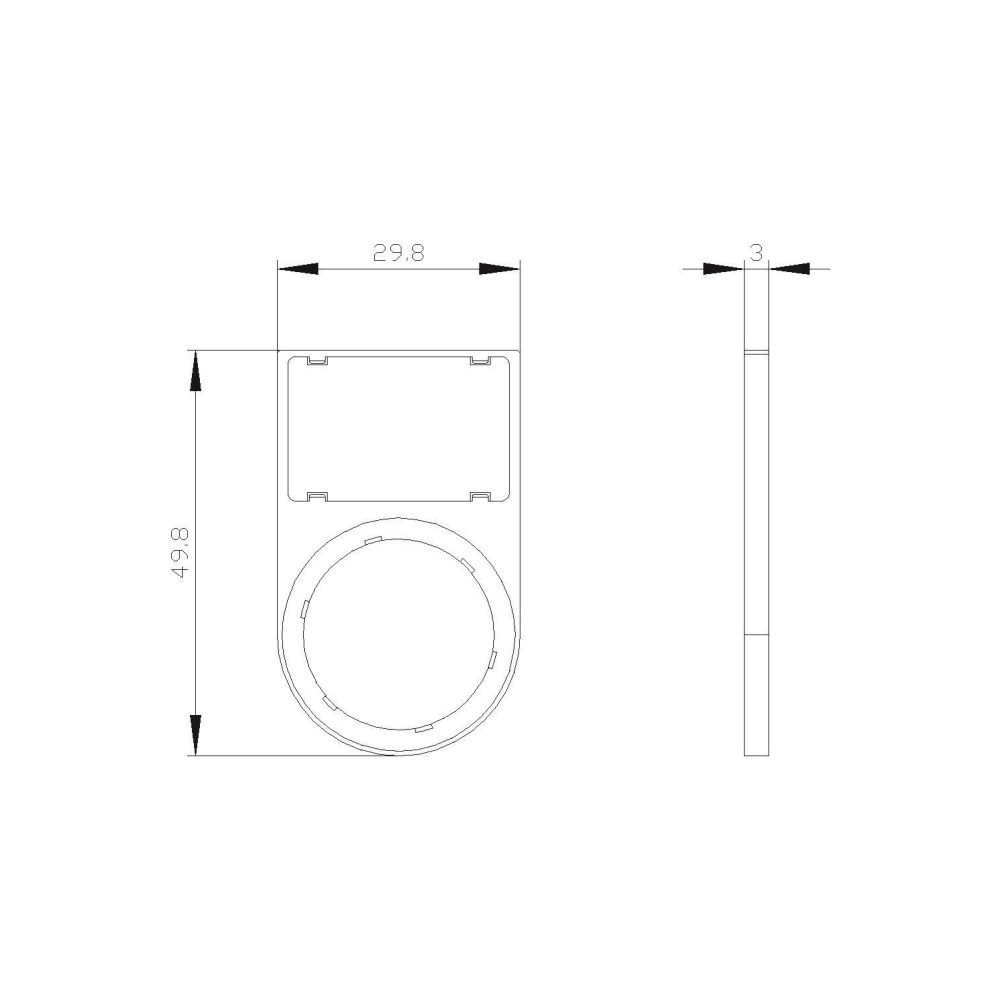 Siemens SIRIUS ACT Schildträger flach abgerundet schwarz für 17,5x27mm Schild... SIEMENS-3SU19000AS100AA0 4011209963740 (Abb. 2)