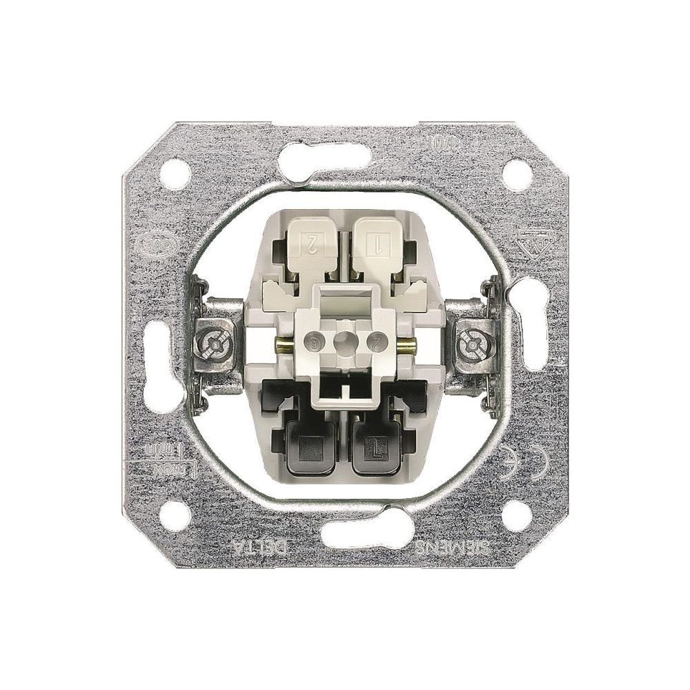 Siemens DELTA Wechselschalter Basiselement 10A 250V beleuchtet Steckklemme Unterputz 7... SIEMENS-5TA2156 4001869038162 (Abb. 3)