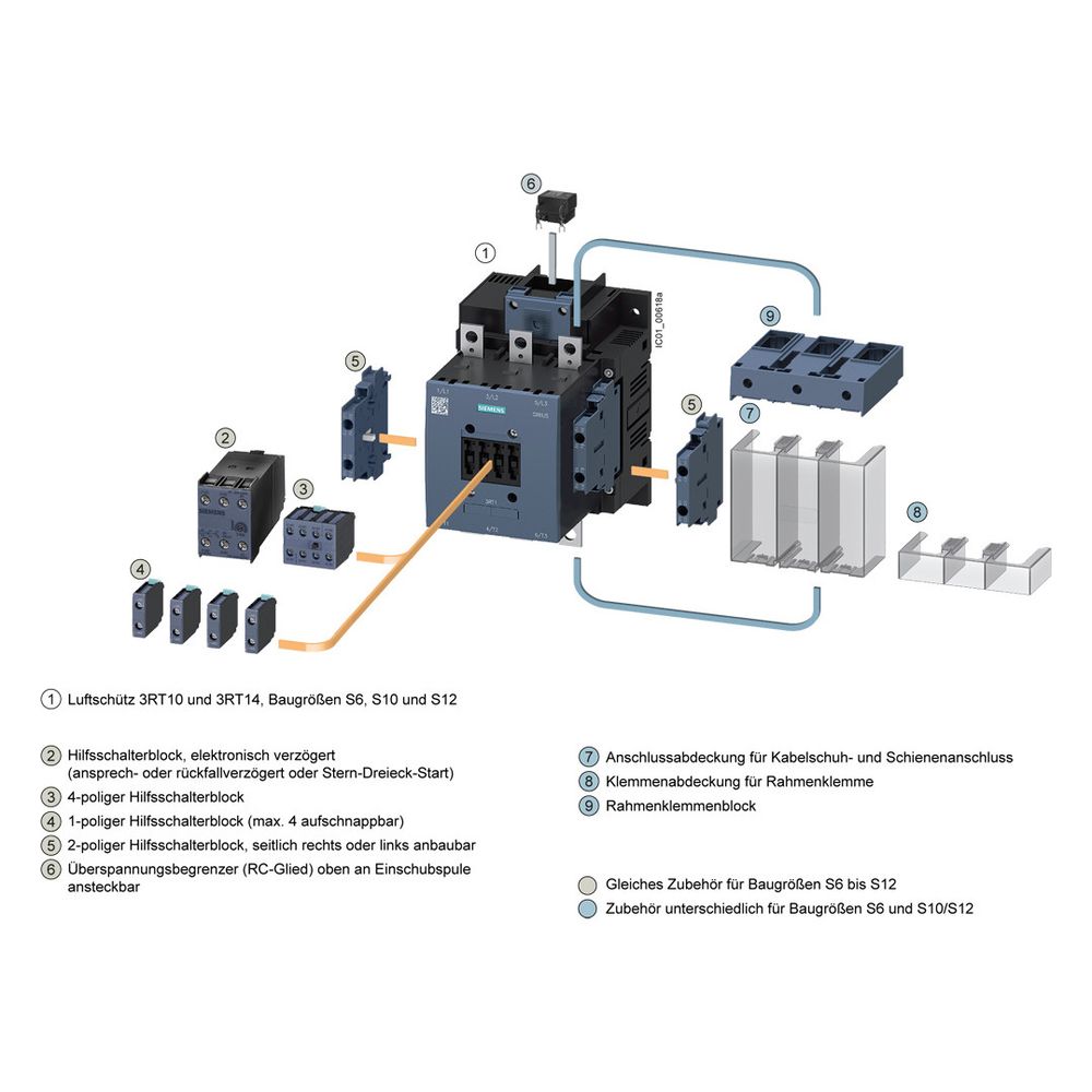 Siemens Hilfsschalterblock 3RH1921-1DA11 1S 1OE für Schütze 3RT102... SIEMENS-3RH19211DA11 4011209379862 (Abb. 3)