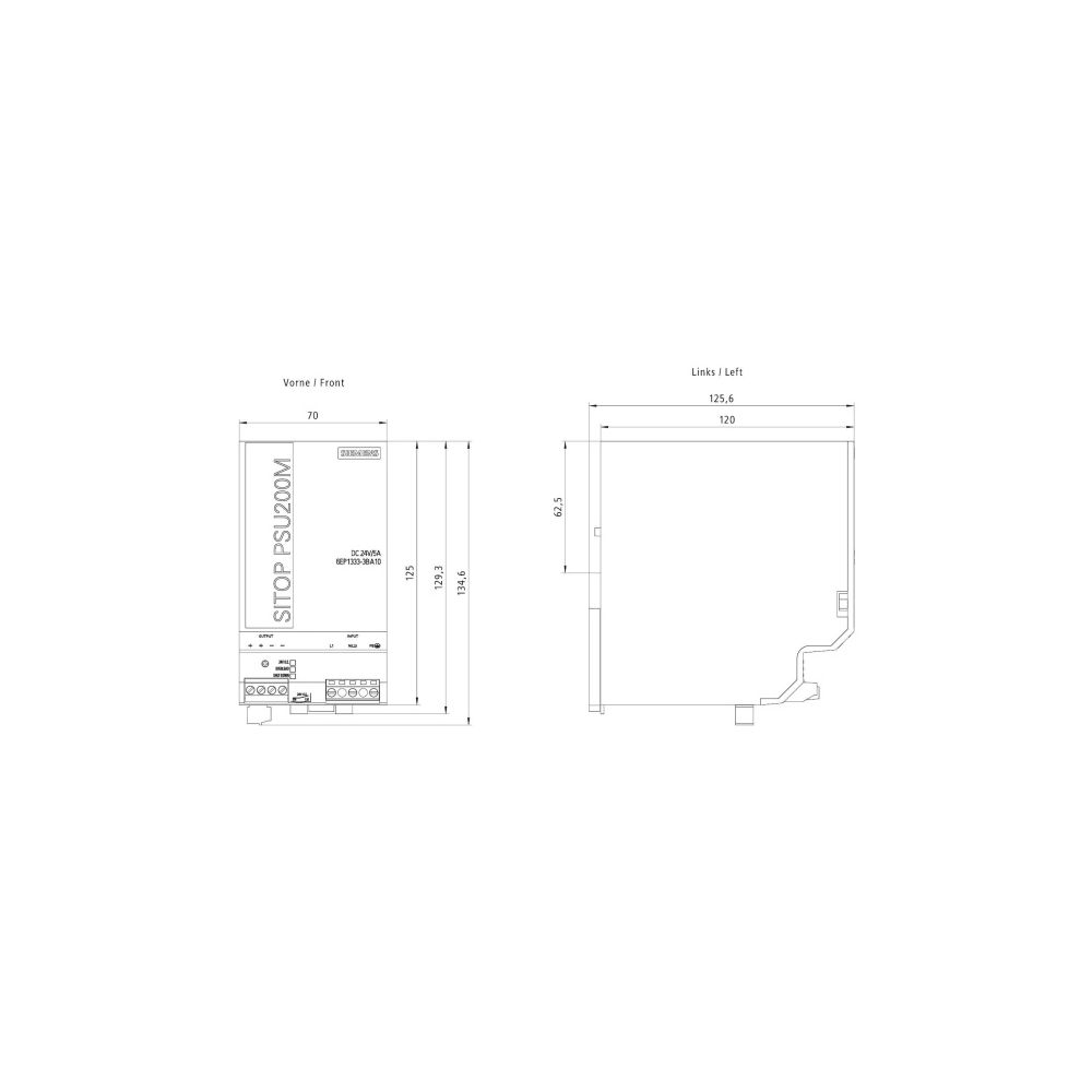 Siemens 6EP13333BA10 SITOP PSU200M 5A geregelte Stromversorgung... SIEMENS-6EP13333BA10 4025515152873 (Abb. 3)