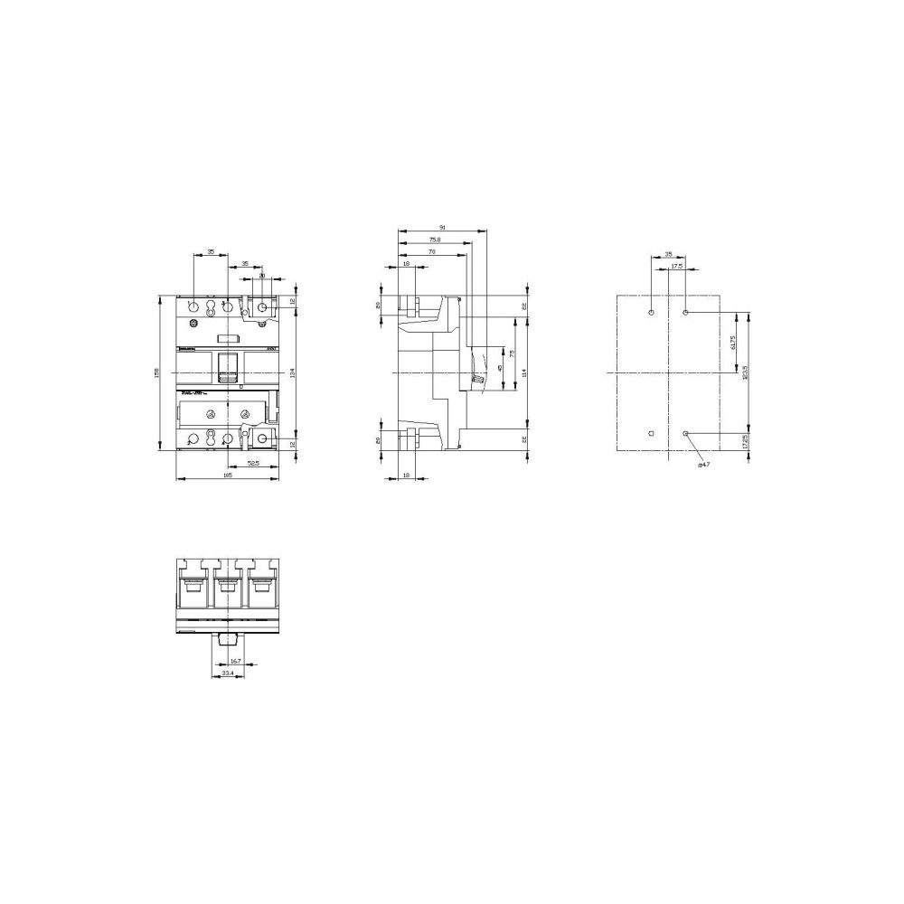 Siemens 3VA1 Leistungsschalter 3-polig 250A 690V 36kA TM240 Schraubanschluss ... SIEMENS-3VA12254EF320AA0 4042948809419 (Abb. 5)