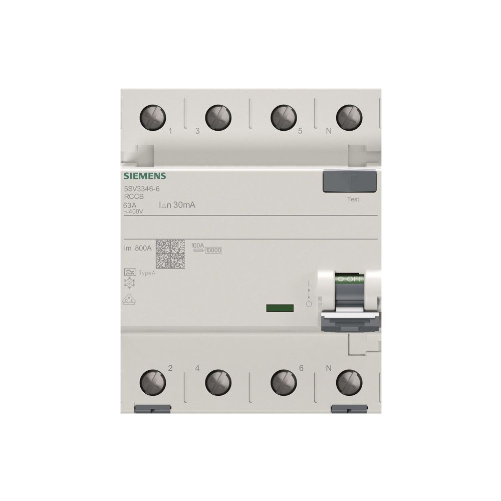 Siemens FI-Schutzschalter 5SV3346-6 Typ A 63A 30mA 4-polig 4TE 400V... SIEMENS-5SV33466 4001869427782 (Abb. 3)