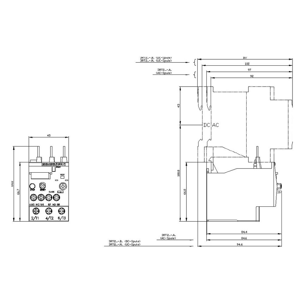 Siemens Überlastrelais 3RU2126-4BB0 14-20A CLASS 10 Baugröße S0 mit Hand- und Auto... SIEMENS-3RU21264BB0 4011209780941 (Abb. 3)