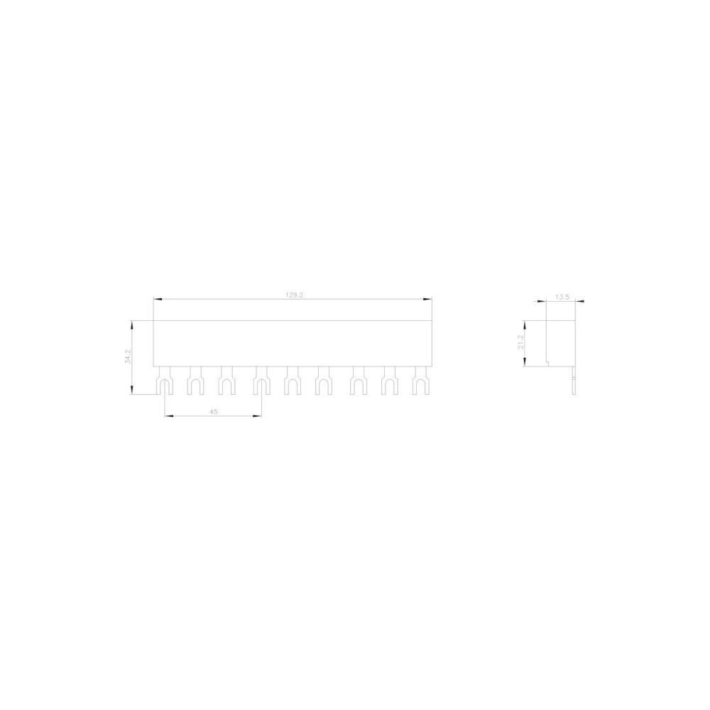 Siemens 3Ph.-Sammelschienen Teilungsabstand 45mm für 3 Schalter 3RV19151BB... SIEMENS-3RV19151BB 4011209504622 (Abb. 2)