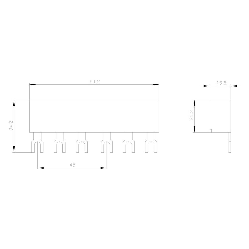 Siemens 3-Phasen-Sammelschiene 45mm Teilungsabstand für Leistungsschalter Baugröße ... SIEMENS-3RV19151AB 4011209504615 (Abb. 5)