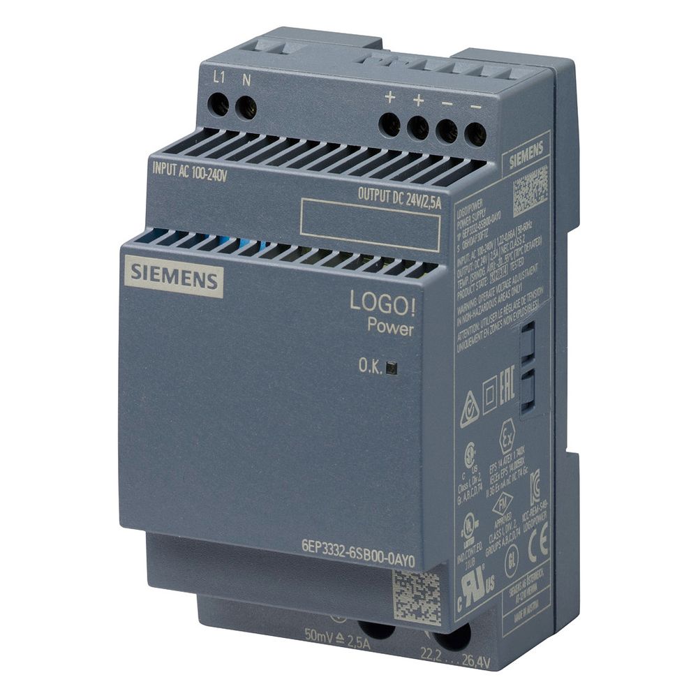 Siemens LOGO!Power Stromversorgung 24V 2,5A 60W IP20 90x54x53mm 6EP33326SB000... SIEMENS-6EP33326SB000AY0 4025515154853 (Abb. 7)
