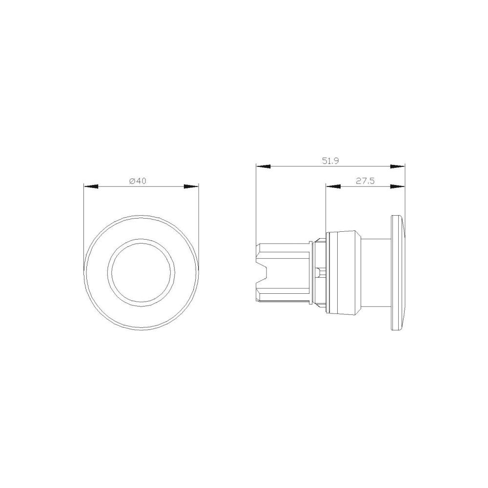 Siemens Pilzdrucktaster 40mm tastend IP67/IP69K Kunststoff schwarz 3SU1000-1B... SIEMENS-3SU10001BD100AA0 4011209956285 (Abb. 2)