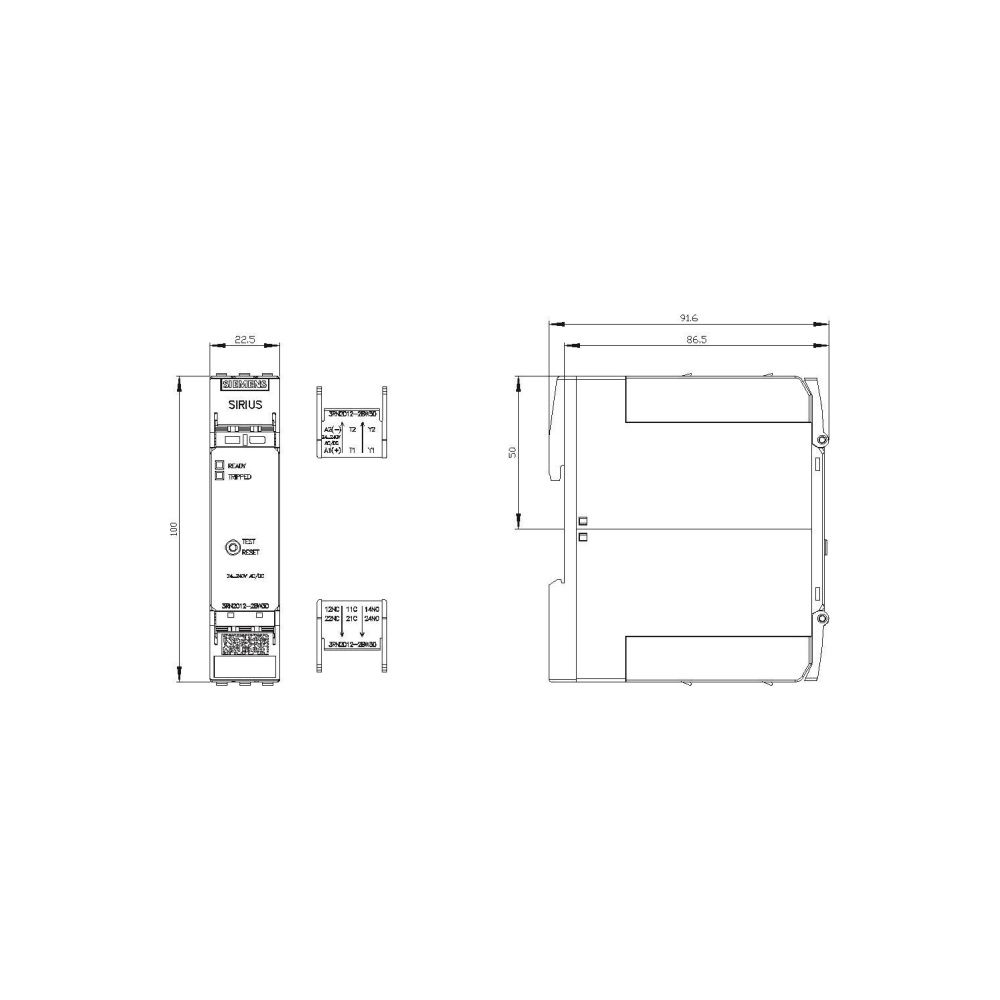 Siemens Thermistor-Motorschutzrelais 3RN2012-2BW30 mit 2 Wechslern und Federzugan... SIEMENS-3RN20122BW30 4047621006628 (Abb. 2)