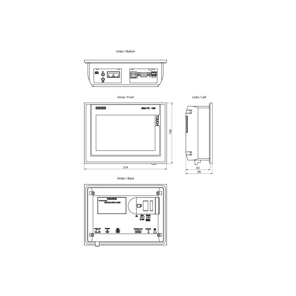 Siemens SIMATIC TP700 Comfort Panel 7 Zoll TFT Touchscreen 800x480 16 Mio. Fa... SIEMENS-6AV21240GC010AX0 4025515079026 (Abb. 2)