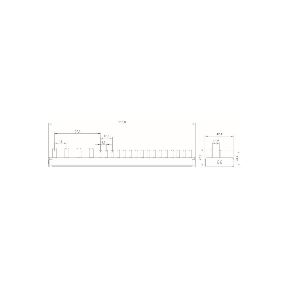 Siemens Stiftsammelschiene 10mm2 4-phasig 12TE 216mm für 1x FI 4-pol. und 8x AFDD-LS ... SIEMENS-5ST37830 4001869566566 (Abb. 3)