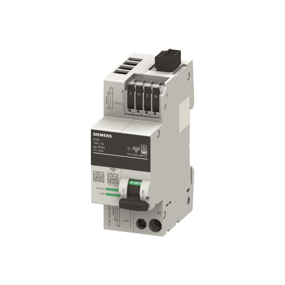 Siemens ECPD Sentron 5TY1350-3MF16 2-polig 16A 30mA Typ F mit Mess- und Kommunika... SIEMENS-5TY13503MF16 4047624417063 (Abb. 3)