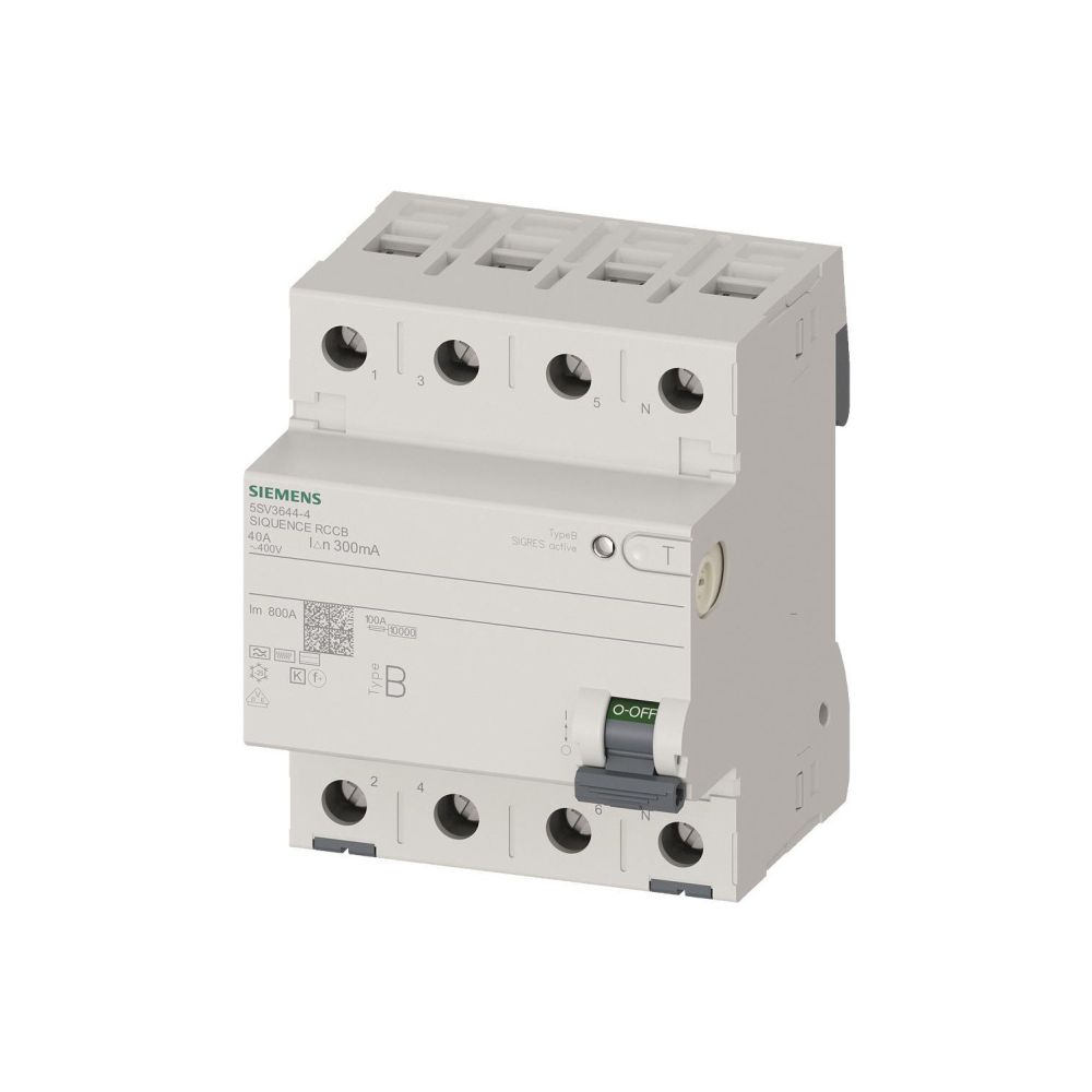Siemens FI-Schutzschalter 5SV3644-4 Sentron Typ B 40A 300mA 4-polig 4TE 400V... SIEMENS-5SV36444 4001869549071 (Abb. 2)