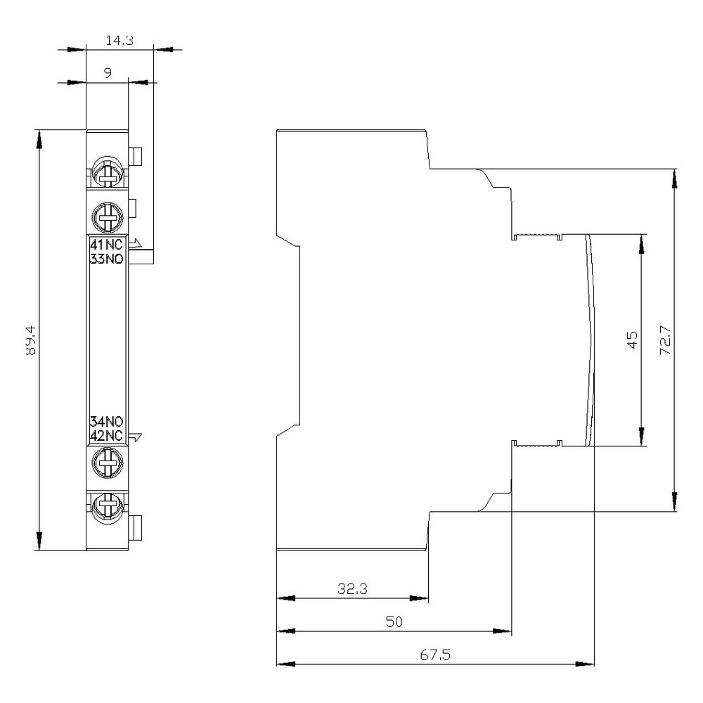 Siemens 3RV29011A Hilfsschalter seitlich anbaubar 1S+1Ö Schraub. S00/S0... SIEMENS-3RV29011A 4011209737075 (Abb. 6)