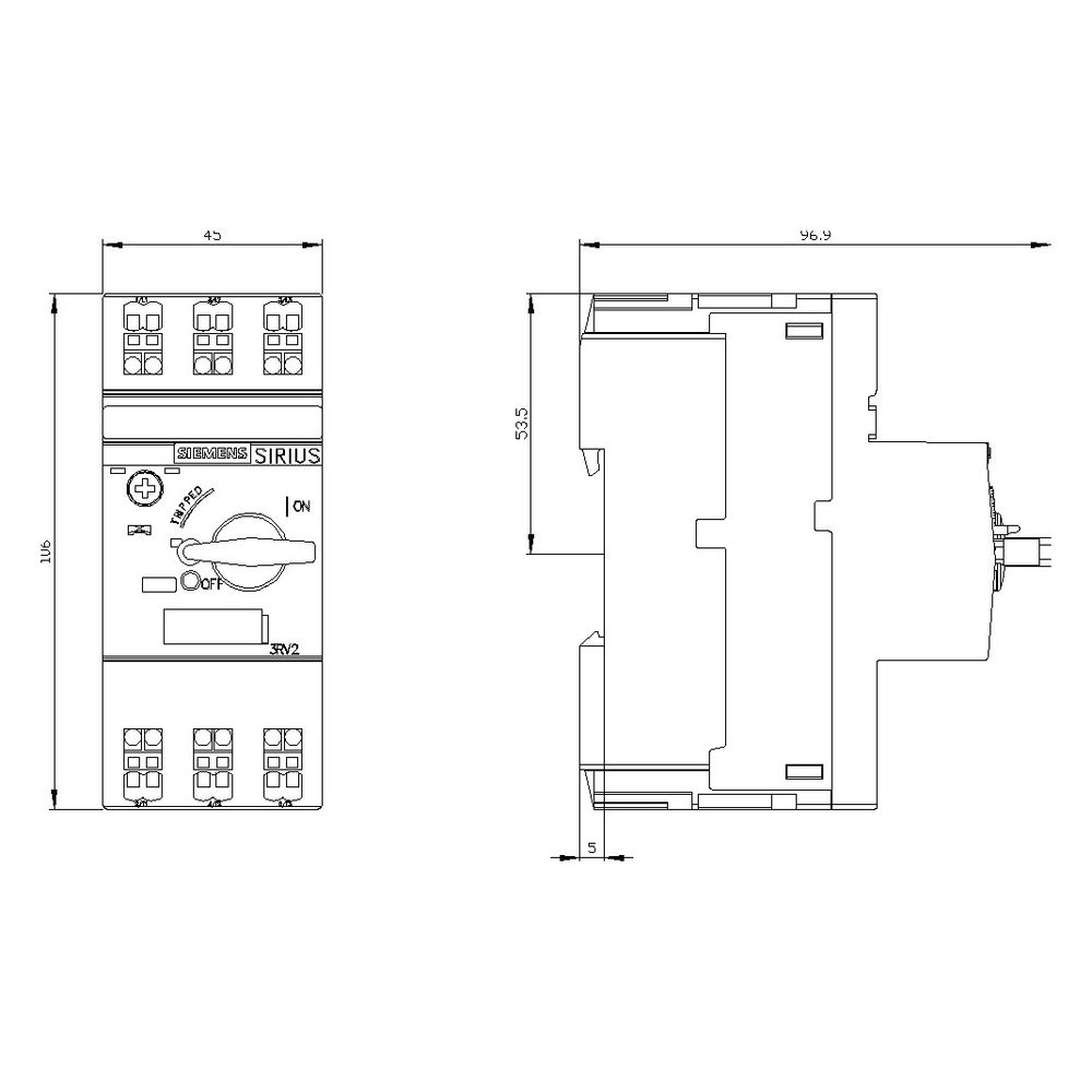 Siemens 3RV20111FA20 Motorschutzschalter S00 3,5-5A Class10 Federkl.... SIEMENS-3RV20111FA20 4011209724303 (Abb. 9)