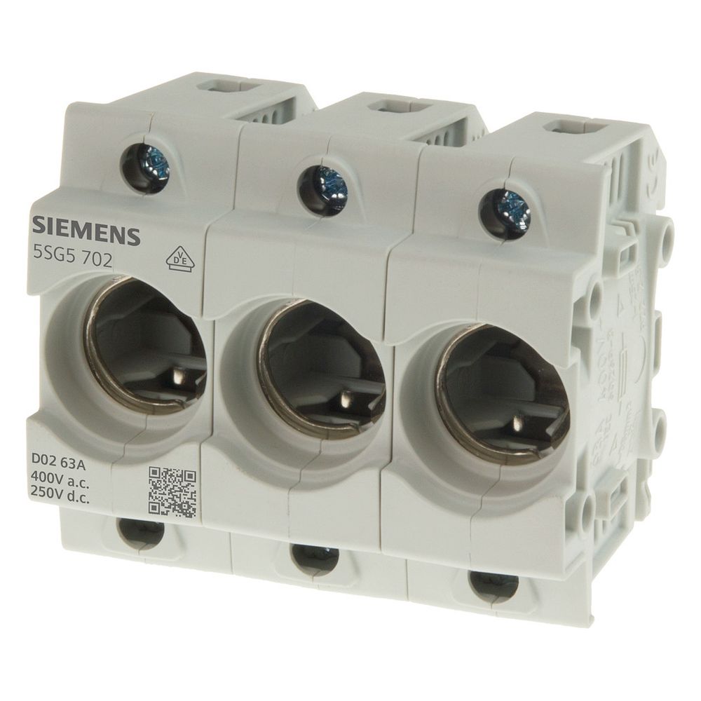 Siemens Neozed Sicherungssockel D02 3-polig 63A 400V Kunststoff DIN-Schiene mit Abdeck... SIEMENS-5SG5702 4001869503066 (Abb. 3)
