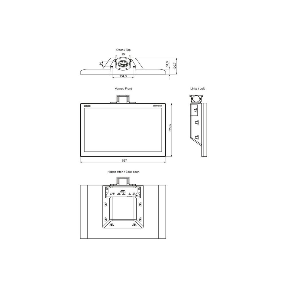 Siemens SIMATIC HMI TP2200 Comfort PRO 21,5" TFT 1920x1080 IP65 527x329x101mm... SIEMENS-6AV21240XC240AX1 4047623413912 (Abb. 2)