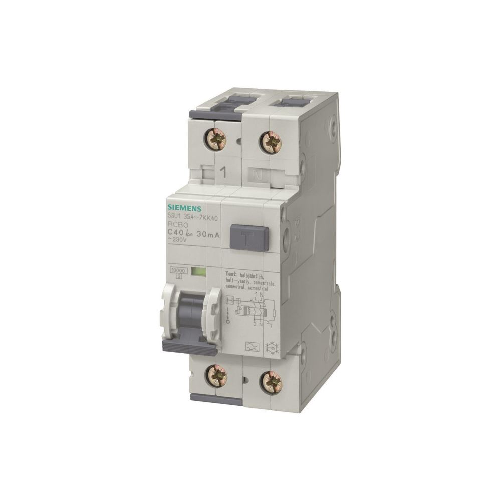 Siemens FI/LS-Schalter 5SU1354-6KK10 Typ A B10A 30mA 2-polig 10kA 2TE... SIEMENS-5SU13546KK10 4001869307732 (Abb. 3)