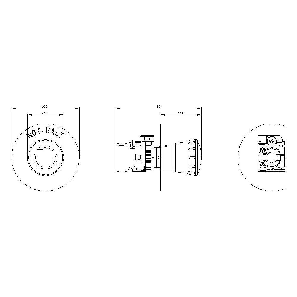 Siemens Not-Halt-Pilztaster 3SU1100-1HB20-1CH0 mit zwangsläufiger Verrastung ... SIEMENS-3SU11001HB201CH0 4011209957817 (Abb. 3)
