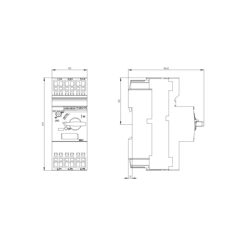 Siemens Motorschutzschalter 3RV20214AA20 10-16A Federzuganschluss 119x45x97mm... SIEMENS-3RV20214AA20 4011209724426 (Abb. 3)