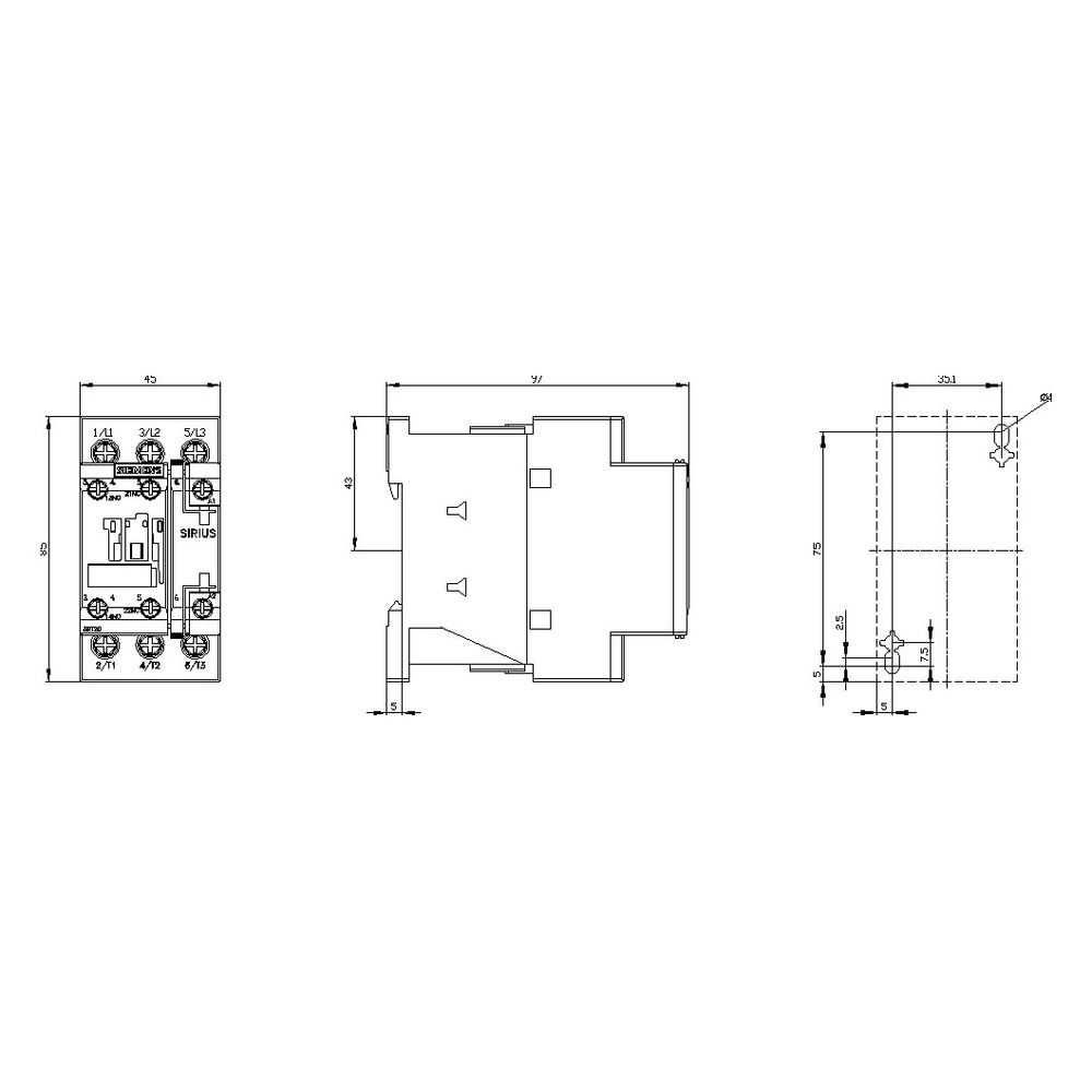 Siemens SIRIUS Leistungsschütz 3RT2027-1AL20 15kW 32A 230V AC 1S+1Ö Schraubanschl... SIEMENS-3RT20271AL20 4011209833364 (Abb. 3)